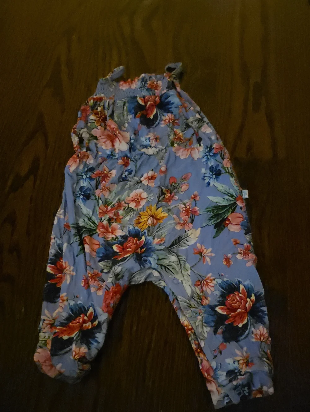 Posh Peanut Blue Floral Girls' Romper